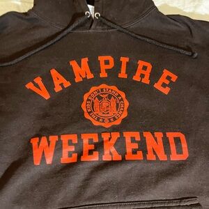 Vampire Weekend BROWN Hoodie with Orange Print